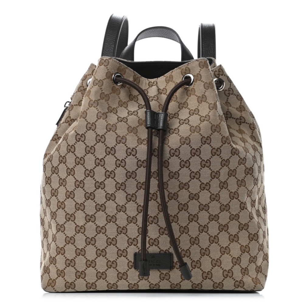 New Gucci GG Monogram Drawstring Backpack - Retired Style